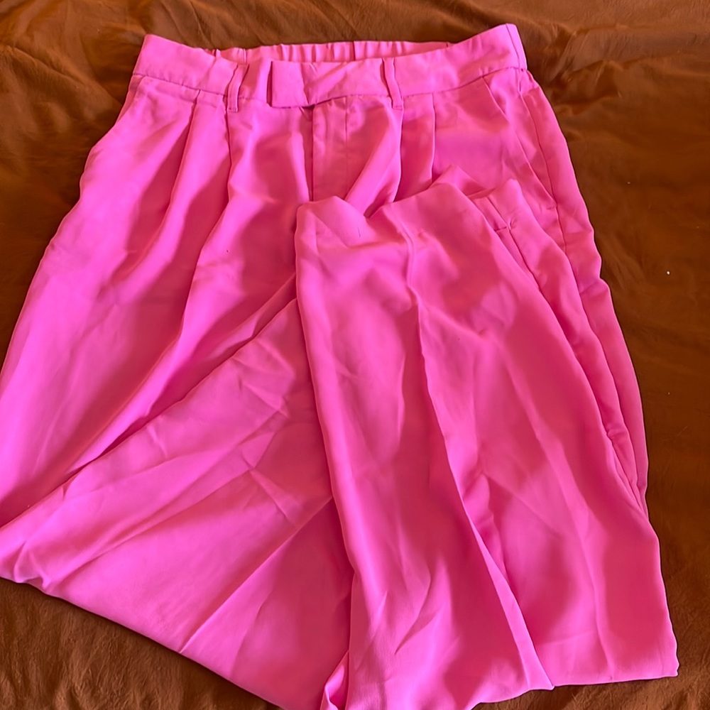 Bright pink trouser pants